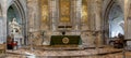 Panorama view of the ornate altar inside the St Davids Cathedral in Pembrokeshire