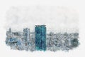 Panorama view of Osaka City from Umeda Sky Building Royalty Free Stock Photo