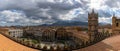 view over the rooftops of downtown Palermo with the cathedral bell tower in the foreground Royalty Free Stock Photo