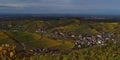 Panorama view over small village Durbach, Germany located in a valley at the foothills of Black Forest. Royalty Free Stock Photo