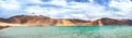 Panorama view of Pangong lake, Ladakh, India