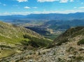 Panorama view from the pathway to the summit of Monte Velino in Abruzzo