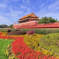 Panorama view on pavilion, Palace Museum Forbidden City, Beijing, China Royalty Free Stock Photo