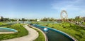 Panorama View Of People Having Fun In Youths Public Amusement Park (Tineretului Park)