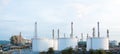 Panorama view of the petrochemical plants Royalty Free Stock Photo