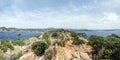 Panorama from the View point Mirador de Cap Andritxol in Camp de Mar, Mallorca, Balearic island, Spain Royalty Free Stock Photo