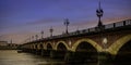 Panorama view of Pont de pierre as sunset sky Royalty Free Stock Photo