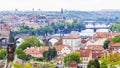 Panorama view of the Prague bridges Royalty Free Stock Photo