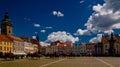 Panorama view of Premysla Otokar square in Ceske Budejovice, Chech Republic Royalty Free Stock Photo