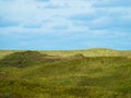 Panorama view of protected salt marsh area De Slufter Texel