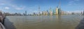 Panorama view of Pudong with the Huangpu river and the Bund