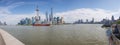 Panorama view of Pudong with the Huangpu river
