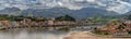 Panorama view of Ribadesella and the Sella River estuary on the north coast of Spain in Asturias
