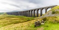 A panorama view of the Ribblehead Viaduct, Yorkshire, UK Royalty Free Stock Photo