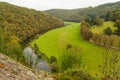 Panorama view on river Semois in Belgian Ardennes Royalty Free Stock Photo