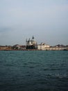 Panorama view of roman catholic dome cupola church basilica Santa Maria della Salute in Venice Venezia Veneto Italy