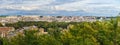 Panorama view of Rome city from Janiculum hill, Terrazza del Gianicolo. Rome. Italy