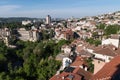 Panorama view of roofs in old town of Veliko Tarnovo, Bulgaria Royalty Free Stock Photo