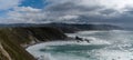 Panorama view of the rugged cliffs and coastline at Cabo Vidio in Asturias Royalty Free Stock Photo