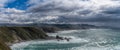 Panorama view of the rugged cliffs and coastline at Cabo Vidio in Asturias Royalty Free Stock Photo