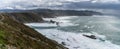 Panorama view of the rugged cliffs and coastline at Cabo Vidio in Asturias Royalty Free Stock Photo