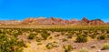 Panorama view of Rugged and Colorful Mountains along Northshore Road SR167 in Lake Mead National Recreation Area