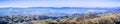 Panorama view of San Jose and the rest of San Francisco bay area, up until San Francisco as seen from the top of Mt Hamilton, Royalty Free Stock Photo