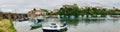 A panorama view of San Vicente de la Barquera Royalty Free Stock Photo