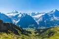 Panorama view of Schreckhorn, Fiescherwand, Eiger