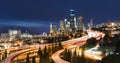 Panorama View on Seattle Skyline at Dusk