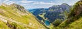 Panorama view of Seealpsee (lake) and Alpstein massif Royalty Free Stock Photo