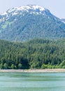 A panorama view of the shoreline in the Gastineau Channel outside Juneau, Alaska Royalty Free Stock Photo