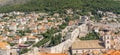 Panorama view of skyline of old town Dubrovnik red brick roof in Croatia summer Royalty Free Stock Photo
