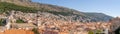 Panorama view of skyline of old town Dubrovnik red brick roof in Croatia summer Royalty Free Stock Photo