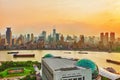 Panorama view on skyscrapers, waterfront , city building of Shan Royalty Free Stock Photo