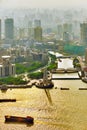 Panorama view on skyscrapers, waterfront , city building of Shan Royalty Free Stock Photo