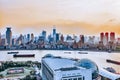 Panorama view on skyscrapers, waterfront , city building of Shanghai, China