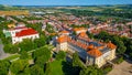 Panorama view of Slavkov castle grounds, Czech republic Royalty Free Stock Photo