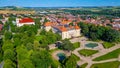 Panorama view of Slavkov castle grounds, Czech republic Royalty Free Stock Photo