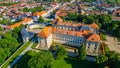 Panorama view of Slavkov castle grounds, Czech republic Royalty Free Stock Photo