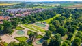 Panorama view of Slavkov castle grounds, Czech republic Royalty Free Stock Photo