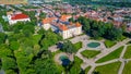 Panorama view of Slavkov castle grounds, Czech republic Royalty Free Stock Photo