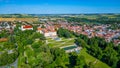Panorama view of Slavkov castle grounds, Czech republic Royalty Free Stock Photo