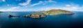 Panorama view of Slea Head and the Dingle Peninsula in County Kerry Royalty Free Stock Photo