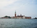 Panorama view of St Marks Square basilica church cathedral bell clock tower Campanile in Venice Venezia Veneto Italy Royalty Free Stock Photo