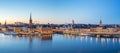 Panorama view of Stockholm Gamla Stan skyline at night in Stockholm city, Sweden Royalty Free Stock Photo