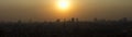 Panorama view of the sunset over Cairo Royalty Free Stock Photo