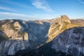 Panorama view at sunset in Yosemite Royalty Free Stock Photo