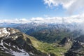 Panorama view of the Swiss Alps