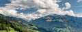 Panorama view of the Swiss Alps near Klosters Royalty Free Stock Photo